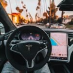 interior view of Tesla car